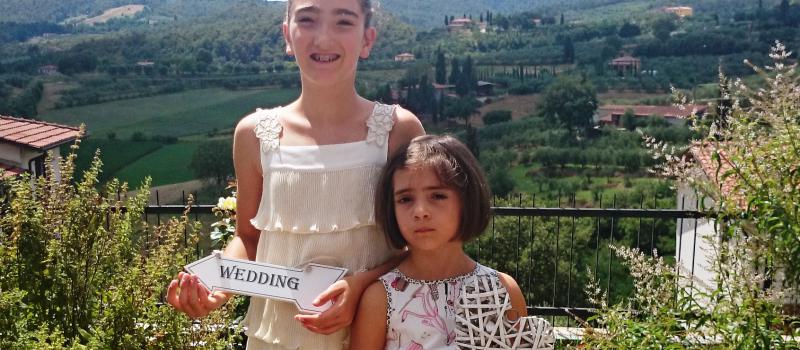 flower girls Tuscan Luxury wedding